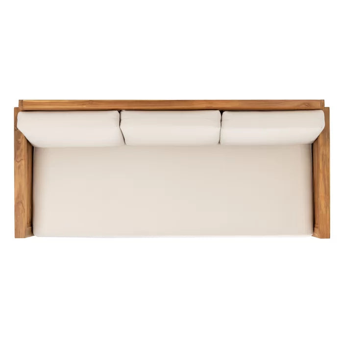 Solid Sheesham Wood Wide Outdoor Teak Patio Sofa - Furnishiaa -  -